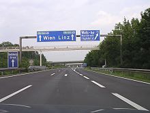 Die Autobahn in Österreich Richtung Budapest